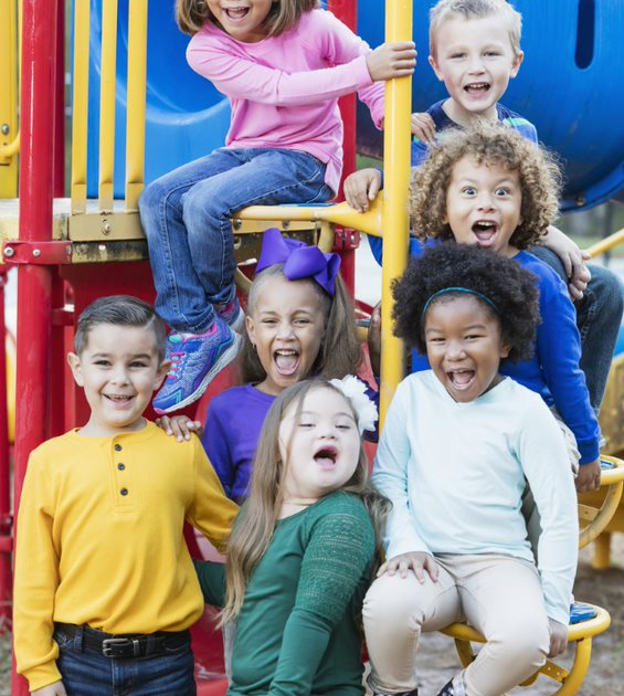 group photo on a playground.